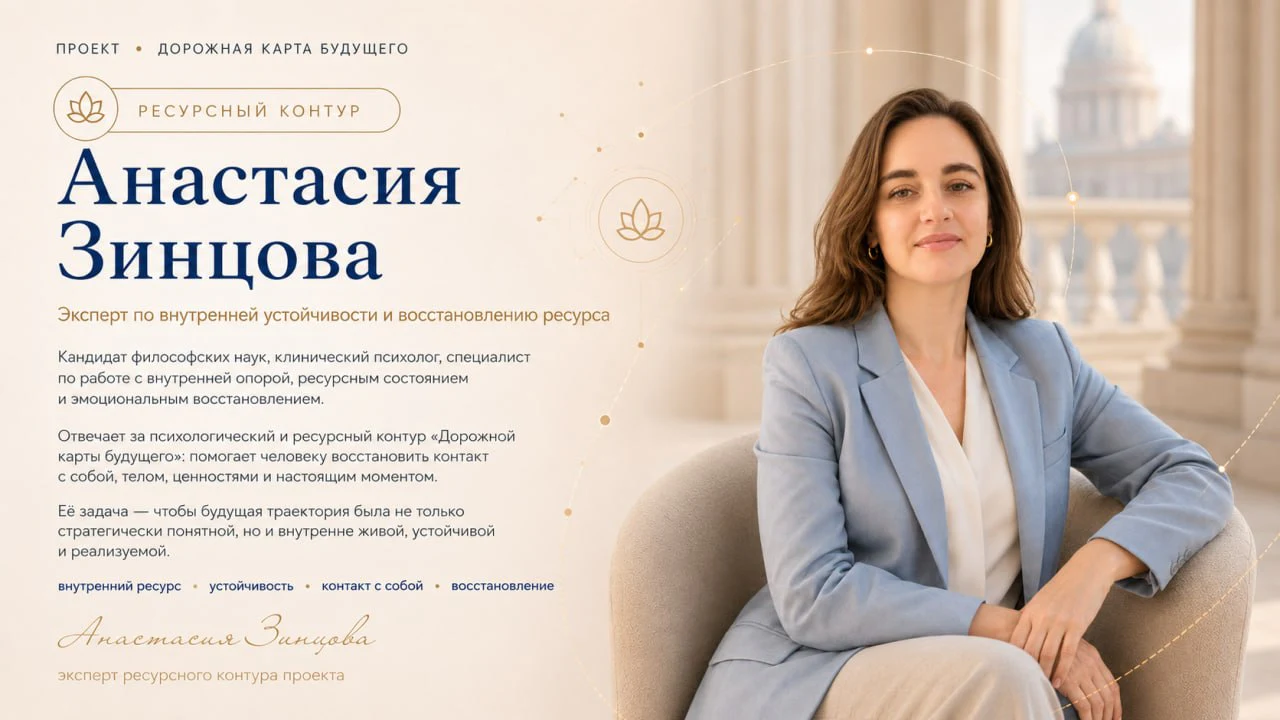Анастасия Зинцова — эксперт по внутренней устойчивости и ресурсам проекта. Ресурсный контур.