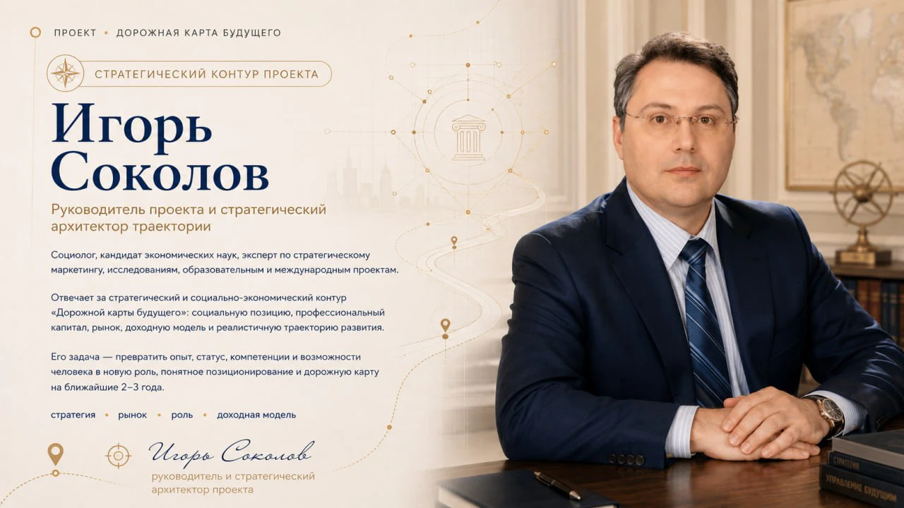 Игорь Соколов — руководитель проекта и стратегический архитектор траектории. Стратегический контур проекта.